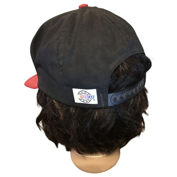 Vintage Snapback Hat Black & Red Davey Allison Signature NASCAR Adjustable Cap - Picture 2 of 10